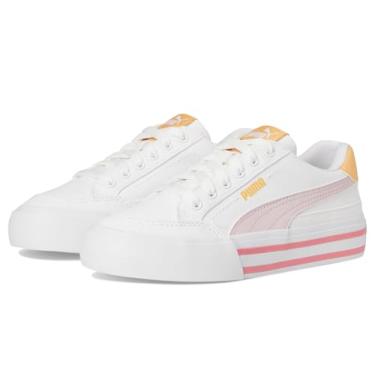 Imagem de PUMA Tênis unissex infantil clássico Vulc, Branco-rosa malva - quase damasco Ah25, 21