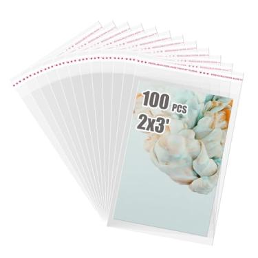 Imagem de Egofine Sacos de celofane autovedantes, 100 peças, sacos de celofane autovedantes, sacos de celofane transparentes resseláveis de 5 x 7 cm, sacos de armazenamento para vitaminas diárias, joias, doces