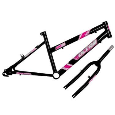 Imagem de Kit Quadro e Garfo Ultra Bikes Feminino Marcha Umbf20, Preto, Aro 20