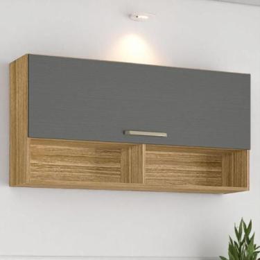 Imagem de Armário c/ Basculante 120 cm Ametista Freijó Gris - Kits Paraná