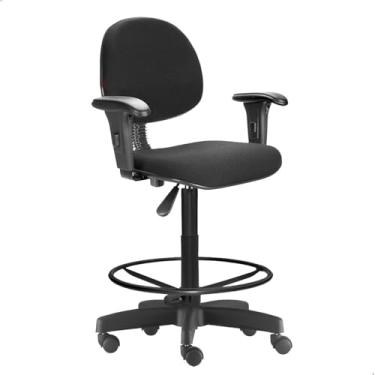 Imagem de Cadeira de Escritório Caixa Alta Executiva com Rodízio, Braço e Aro de Aço – Ergonômica, Confortável e Altura Ajustável Home Gourmet