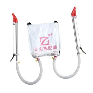 Imagem de Ioensy Distribuidor de fertilizantes manual, eficiente e multifuncional, ferramenta de aplicação de esterco para fertilização externa em gramados de, Tubo Duplo de Metal