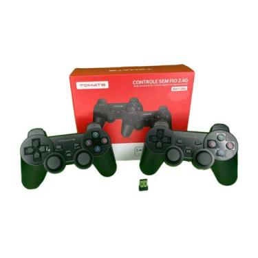 Imagem de Controle Gamer Sem Fio 2 Controles e Receptor MAY-004 Tomate Para Game