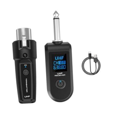 Imagem de menolana de adaptadores XLR do receptor de transmissor de áudio Recuperar equipamento de música vocal Microfone Microfone sem fio para guitarra, 1 in 1