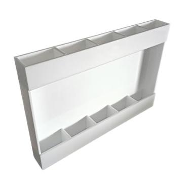 Imagem de Generic Suporte de acrílico para canudos, copo organizador de canudos, adesivo com divisórias, prateleira de armazenamento, acessórios de cozinha para armário