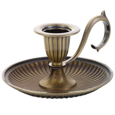 Imagem de Castiçal de latão, castiçal vintage com alça de latão removível resistente ao calor para casa, Natal, casamento, decoração de casa