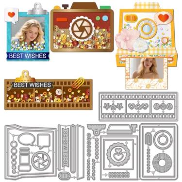 Imagem de GLOBLELAND Película para câmera Polaroid Shake Cutting Dies Moldura de Filme Cortes de Metálico Modelos de Gravação para Scrapbooking Artesanato Cartões de Papel