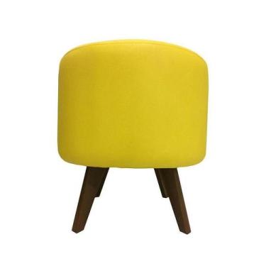 Imagem de Puff Pé Palito Redondo Não É Segredo material sintético Amarelo 40X45