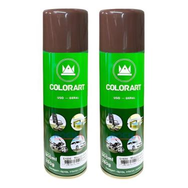 Imagem de 2 Tinta Spray Marrom Café Brilhante Colorart 300ml Uso Geral