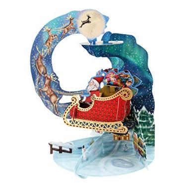 Imagem de SANTORO Pêndulo, Cartão de Natal 3D Pop Up - Trenó do Papai Noel - Para Crianças, Para Ele, Para Ela, Natal