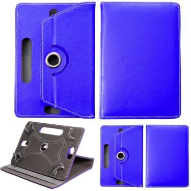 Imagem de Capa universal para 20 cm, capa protetora de couro PU com suporte multiângulo para 20.3 cm, Samsung, Lenovo, Huawei, Acer, Fire Tab e todos os outros tablets de 8 polegadas (azul)