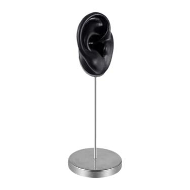 Imagem de LCSVCCXA Modelo de Orelha de Silicone, Brincos, Expositor de Joias, Ferramenta de Ensino, Suporte de aço Inoxidável, para Varejistas, Preto Direita