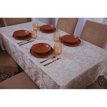 Imagem de Toalha de Mesa Quadrada Jacquard 1,35x1,50 | Bege