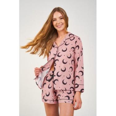Imagem de Pijama Feminino Toque De Seda Americano Luar - Praqnome, Rosê, G