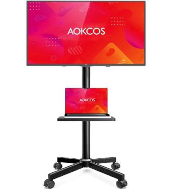 Imagem de Suporte de TV giratório AOKCOS Mobile com rodas para TVs de 32-60"