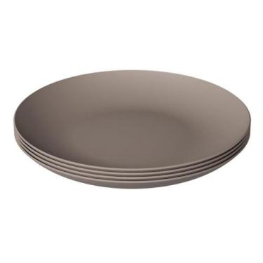Imagem de Kit 4 Peças Prato Refeição Cozy 25,7 cm Cinza - COZA