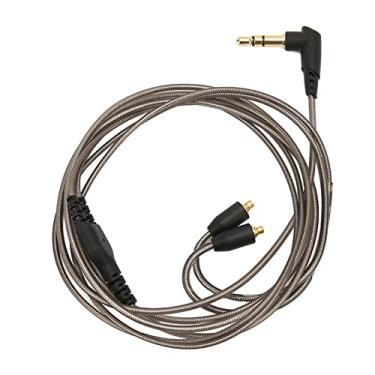 Imagem de Cabo de substituição de fones de ouvido, MMCX a 3,5 mm de cabo IEM com plugue banhado a ouro trançado no cabo do monitor de orelha para SE425 UE900am Pro30 3,9ft