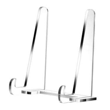 Imagem de Generic Suporte de acrílico transparente para pratos, suporte para porta-retratos, cavalete, para livros, para pratos decorativos, festa, escritório, casa, 1 Peças