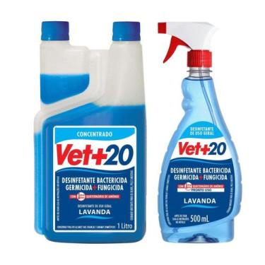 Imagem de KIT VET+20 Lavanda Desinfetante Concentrado 1L e Pronto Uso