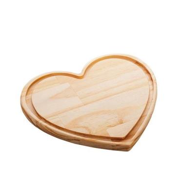 Imagem de Tábua de corte pinus madeira coração 25x22x2cm - woodart