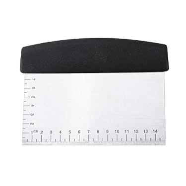 Imagem de ATB Raspador de bancada de massa de massa, cortador de pizza de aço inoxidável para assar na cozinha, pode ser lavado na lava-louças, escala de medição gravada a laser antidesgaste e tabela de