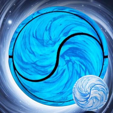 Imagem de Kuangmi Bola de basquete espiral esfera que brilha no escuro, bola de rua oficial luminosa brilhante, tamanho 7 (75 cm), feita para jogos de basquete internos e externos