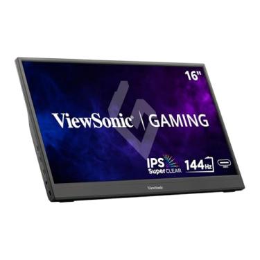 Imagem de ViewSonic Monitor portátil VA1655 15,6 polegadas FHD 1080p IPS com ergonomia de inclinação móvel, 250nits, USB-C, Mini HDMI, capa protetora para PC, laptop, celular, tablet, alto-falante, leve