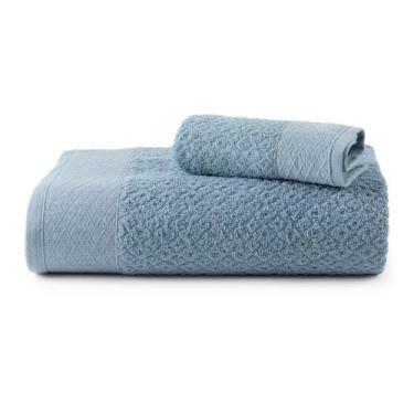 Imagem de Jogo De Toalha Banho 2 Peças 100% Algodão Capri Atlântica, Azul Encant