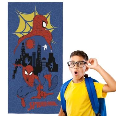 Imagem de Toalha De Banho Praia Piscina Infantil Criança Menino Homem Aranha Spiderman Aveludada 70x140cm