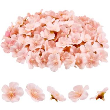 Imagem de SOFPLATE 100 peças mini flores de cerejeira flores pequenas enfeites de flores 2,8 cm tecido artificial decoração de cabeça floral sintética para clipes de cabelo, faixas de cabelo, grinaldas, vestido