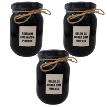 Imagem de Kit com 3 Geleia Extra de Amora com Pimenta - 320g - Fazenda Sonnenhof