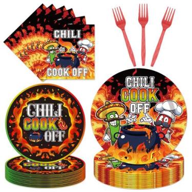 Imagem de Conjunto de talheres de festa EUOYUFO Chili Cook Off para 24 convidado