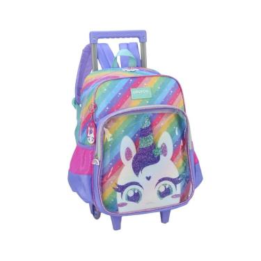 Imagem de Mochila de Rodinhas Lilás Unicórnio Luxcel Up4you 43x31x16cm
