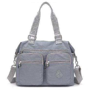 Imagem de Mochilas bolsa de ombro de nylon cinza repelente de água mz237 - HUOGU