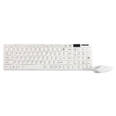 Imagem de (Branco) Teclado sem fio sem fio Slim 2.4GHz e mouse set para mac pc l