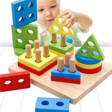 Imagem de Brinquedos de hóquei brinquedos educativos de madeira para crianças jo