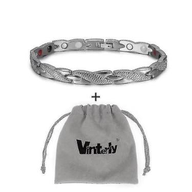 Imagem de Pulseiras saúde energia pulseira masculina cruz aço inoxidável magnéti