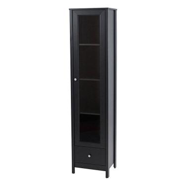 Imagem de Cristaleira 1 Porta Vidro 1 Gaveta 180x43 cm E962 Preto Dtall