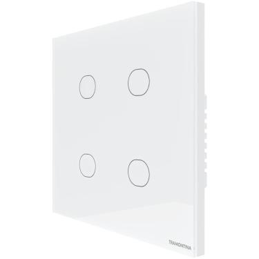 Imagem de Interruptor Touch Smart 4x4 Tramontina Branco Com 4 Canais