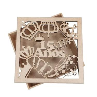 Imagem de Caixa em MDF 15 Anos Convite Lembrancinha Festa Debutante 15x15x5 - Ex