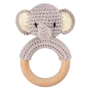 Imagem de Elefante de crochê de pelúcia Rattle Toy Joliecraft Safari Animals