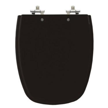 Imagem de Assento Sanitário Monte Carlo Ébano (Preto) Tampa Para Vaso Deca de Ma