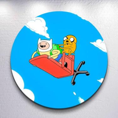 Imagem de Painel Redondo Desenho Hora Aventura Capa Sublimada de Festa Tamanho G