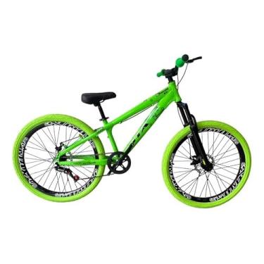 Imagem de Bicicleta Aro 26 Gta Rebel Freeride Downhill Single Rodas Vmaxx Freio a Disco Pneu Flame (Verde - Pneu verde, 14)