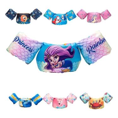 Imagem de Colete Flutuador Infantil Salva Vidas Não Fura Acqu Sereia