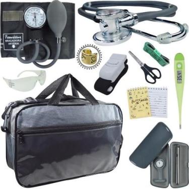 Imagem de Kit Bolsa Cores Aparelho de Pressao Esfigmomanometro Estetoscópio Prem
