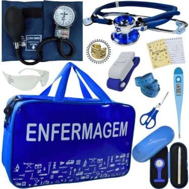 Imagem de Kit Bolsa Cores Aparelho Pressao Esfigmomanometro Enfermagem Pa Med - 