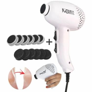 Imagem de Pedicuro Mega Bell Profissional Lixa Elétrica + 12 Lixa, 220V, Branco