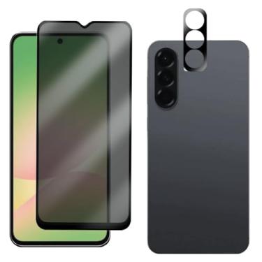 Imagem de Película de Vidro Anti Espião 3D para Galaxy A56, Proteção Total da Tela, 9H, com Película Protetora de Câmera