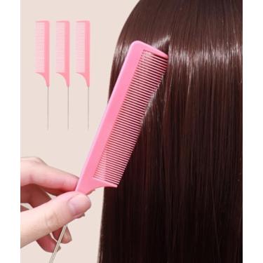 Imagem de Pente de rabo de rato pente fino para provocar dentes com cauda de aço inoxidável 3 pacotes